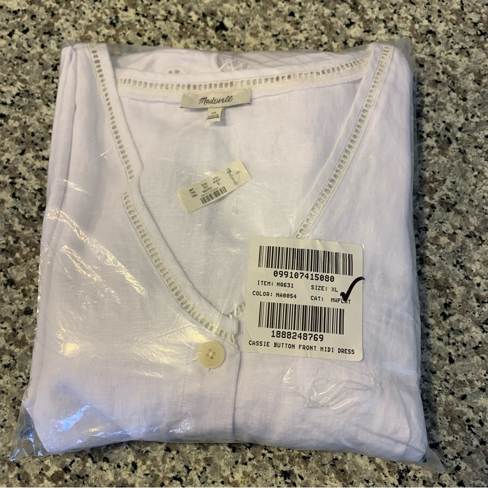 Madewell White Eyelet-Sleeve Midi Dress - Picture 6 of 9